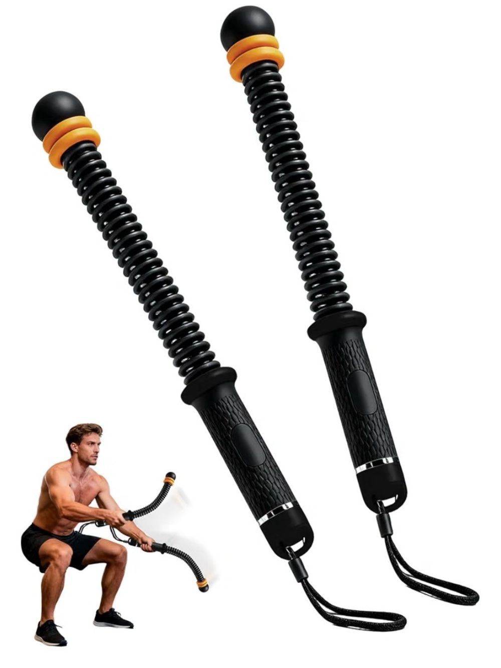 New, Ropeless Battle Ropes for Home Gym, Portable Cordless Battle Rope, 2 PCS
